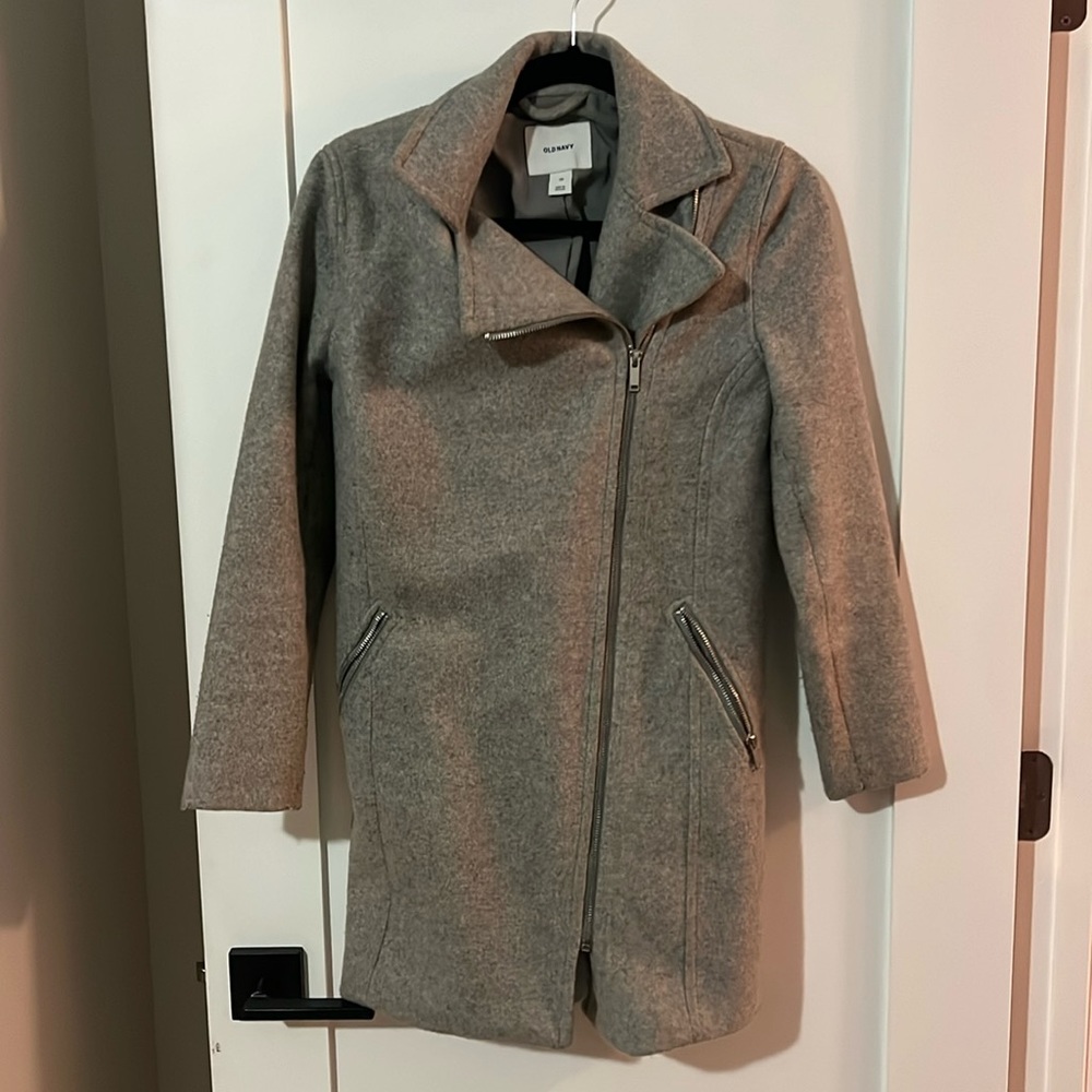 Old Navy Grey Peacoat with zipper